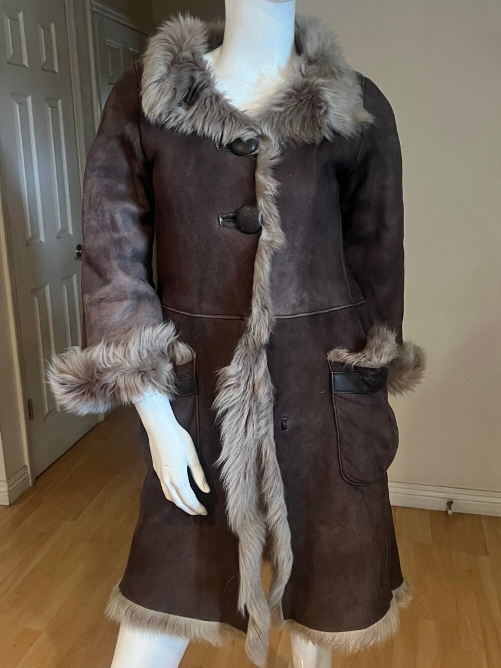 KARL DONOGHUE LITTLE NEW YORK LAMBSKIN SHEARLING TOSCANA COAT SIZE XS